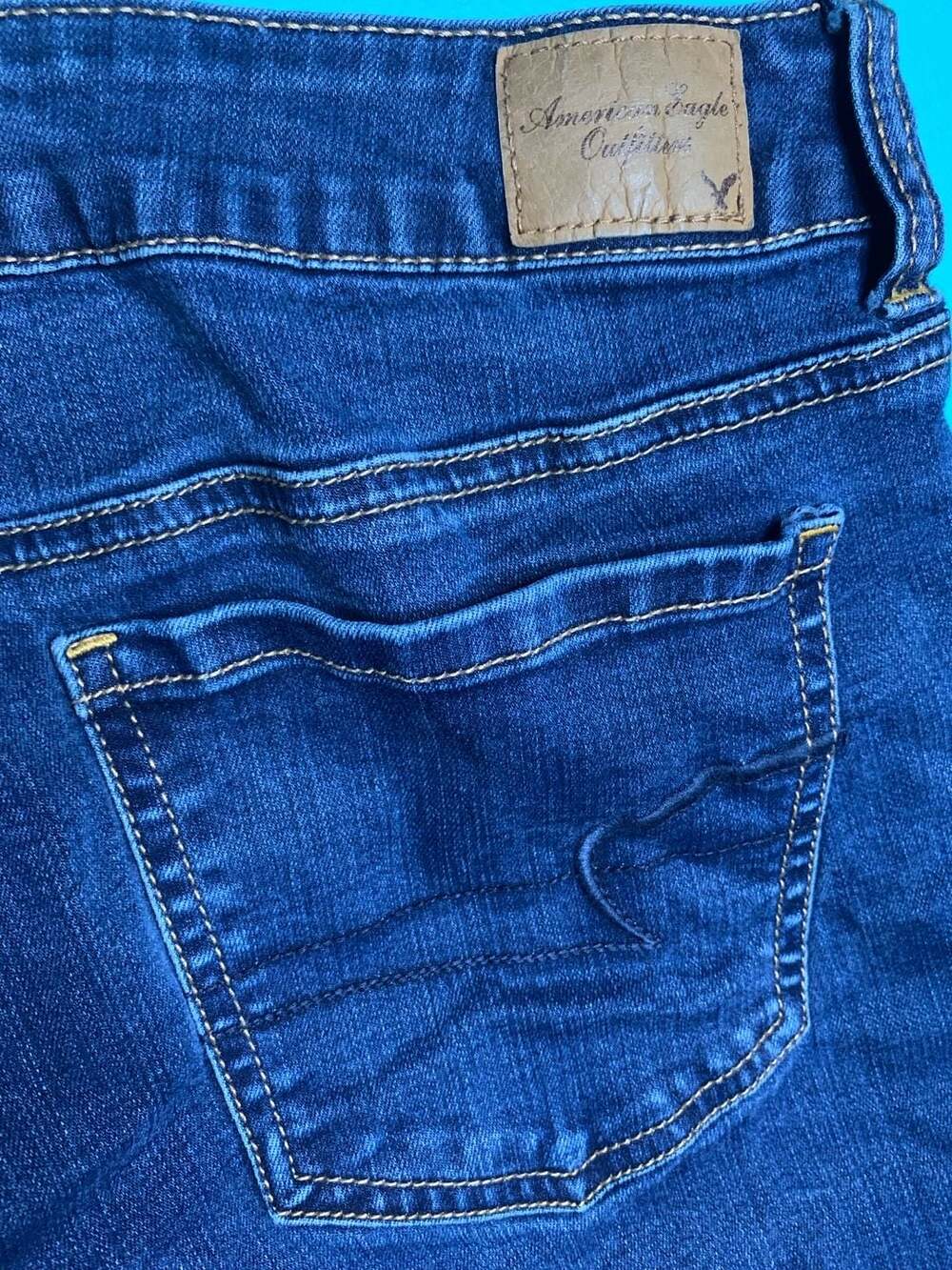 American Eagle Super Stretch Jegging Size 14 Dark Wash Blue Denim Jeans